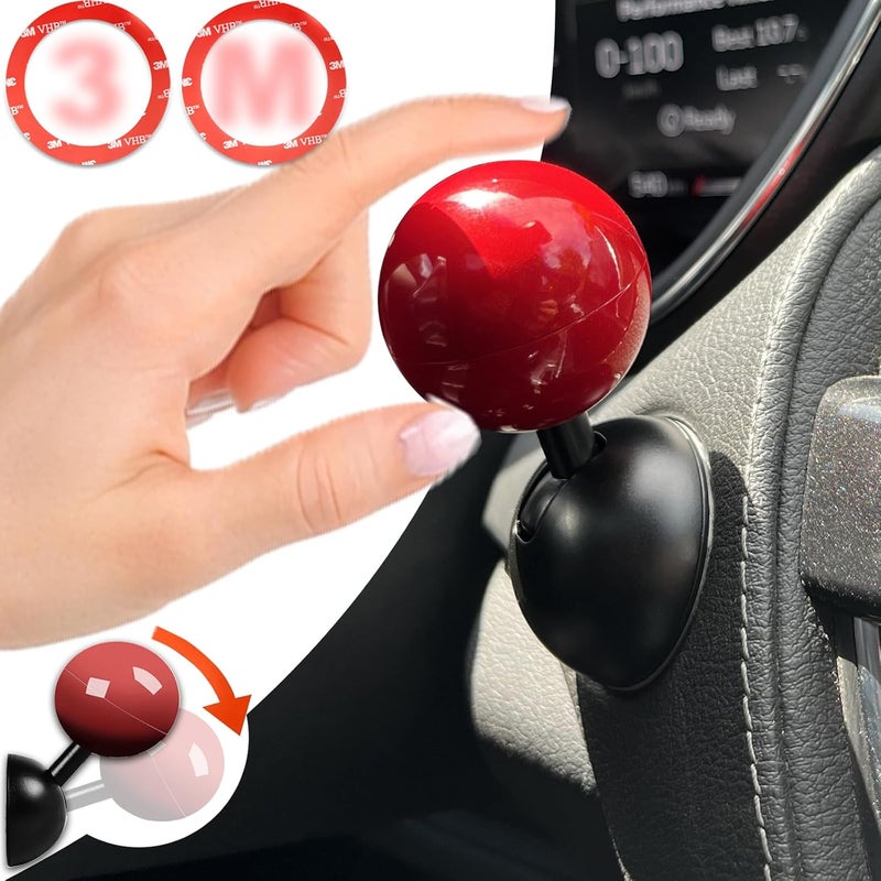 Zerikwon 𝟯𝗠 Tape | Car Joystick Push Start Button Cover, Metal Push to Start Accessories, Starter Engine Stop Button Cover, Cool Car Accessories Interior Decor Push to Rocker, Red. - Image 1
